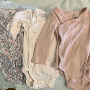 H&M Pink and White Bodysuits Set Soft Cotton Blend